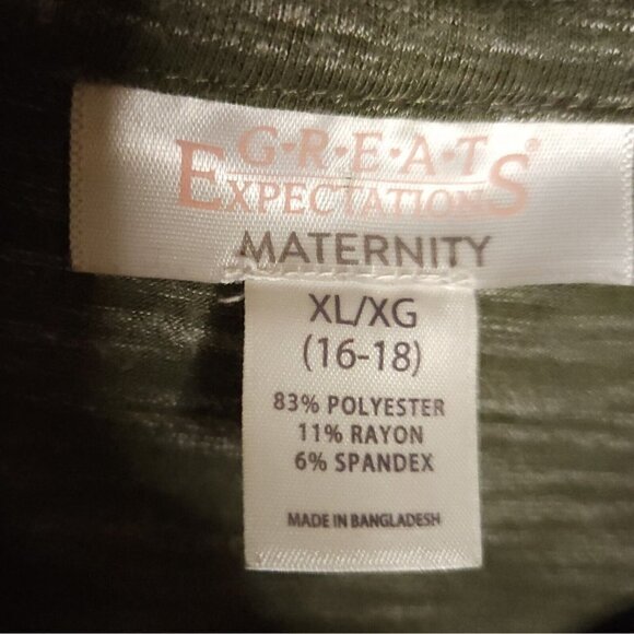 Great Expectations Maternity Green Long Sleeve Tunic Top XL - Picture 3 of 6